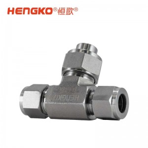 卡套式T型氣體過濾器316L不銹鋼高壓高精度過濾閥三通過濾器